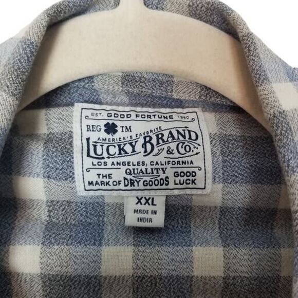 Lucky Brand Mens Checker Western Shirt Size XXL Pearl Snap Cowboy Country Rodeo - Picture 6 of 7